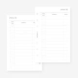 May Paper Co. Franklin Covey Compact Projects List Planner Insert Agenda Refill for FC Compact 6 Hole Ringed Binders 4.25 x 6.75, White