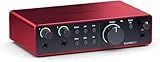 Focusrite Scarlett 2i2 4th Gen USB Audio Interface for Recording, Songwriting, Streaming and Podcasting — High-Fidelity, Studio Quality Recording, and All the Software You Need to Record