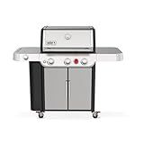 Weber Genesis S-335 Liquid Propane Gas Grill for Outdoor Cooking, 3 Burners and 1 Side Burner, Stainless Steel