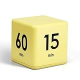 Weewooday Cube Timer, Gravity Sensor Flip Timer for ADHD Productivity, Classroom Kitchen Study Workout Cooking Desk Timers for Time Management, 15 20 30 60 Minutes Countdown Tool(Yellow)