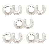 Design House Closet Rod Brackets, Fits Standard Closet Rods, Durable, White, 5-Pack Closet Rod Support Sockets, 2.75 in. Diameter x 0.88 in.W, 182717