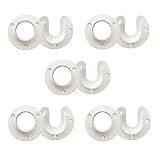 Design House Closet Rod Brackets, Fits Standard Closet Rods, Durable, White, 5-Pack Closet Rod Support Sockets, 2.75 in. Diameter x 0.88 in.W, 182717