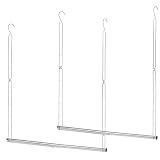 STORAGE MANIAC Hanging Closet Rod, Adjustable Width and Height Closet Hanging Organizer, Space-Saving Clothes Hanging Bar, Closet Extender Hanging Rod Double Closet Hanging Rod, 2 Pack Chrome