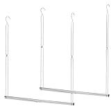 STORAGE MANIAC Hanging Closet Rod, Adjustable Width and Height Closet Hanging Organizer, Space-Saving Clothes Hanging Bar, Closet Extender Hanging Rod Double Closet Hanging Rod, 2 Pack Chrome