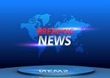 Loccor 7x5ft Fabric News Broadcast Backdrop Breaking News Report 3D Virtual News Studio Photography Background for Newscaster Record News Report Conference Photo Studio Props