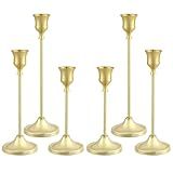 Tunyet Candlestick Holders 6PCS, Metal Taper Candle Holder, Gold Candle Holders for Pillar Candles, Candle Holder for Halloween Decorations