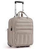 BAGSMART Small Underseat Carry on Luggage with Wheels, 16 inch Small Under Seat Luggage, Lightweight Travel Suitcase for Women, Brown