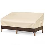 Vailge Heavy Duty Patio Sofa Cover, 100% Waterproof 3-Seater Outdoor Sofa Cover,Lawn Patio Furniture Covers with Air Vent and Handle,79" Wx 37" Dx 35" H,Beige&Brown