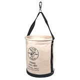 Klein Tools 5109S Canvas Bucket, Straight Wall Tool Bucket Swivel with Swivel Snap, 75-Pound Load Rated