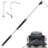 UEGHNS Truck Bed Grabber Tool, Truck Cargo Grabber Reach Retriever Tool 34-70" Thickened Stainless Sturdy Truck Cargo Retrieval Pole with Two Hooks efficient, Convenient and Portable.