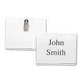 Sparco Business Source Clip Holder Style Badge Kit, Clear, 3" x 4"