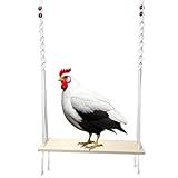 HahaMagic Chicken Swing Toy for Large Chicken Coop, Chicken Enrichment Toy for Hens and Roosters, Natural Wooden Handmade Chicken Coop Accessories, Ideal Gift for Chicken Owners and Chicken Lovers