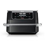 Ninja Foodi 6-in-1 FlexBasket Air Fryer with 7-QT MegaZone & Basket Divider for Large Proteins & Full Meals, Smart Finish Cook 2 Foods 2 Ways, Family Sized Capacity, Air Fry, Roast & More, Black DZ071