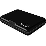 TopMost Aluminum Wallet, Card Case Wallet, Metal RFID Credit Card Holder for Men & Women, 6 Cotton Slots for 12 Cards And Bills, Rfd Protective (Black)