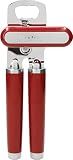 KitchenAid Classic Multifunction Can Opener and Bottle Opener Easy to Use, Razor Sharp Stainless Steel Cutting Wheel, Soft Ergonomic Handles, Empire Red