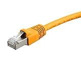 Monoprice Cat6A 7ft Yellow Patch Cable Double Shielded (S/FTP) 26AWG 10G Pure Bare Copper Snagless RJ45 Fullboot Series Ethernet Cable