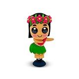Hula Dancer Dashboard Dancer – Classic Hawaiian Bobblehead with Big Eyes & Grass Skirt – Fun Car Dashboard Toy – Soft Plastic with Sticky Pad – Cute and Quirky Gift for Drivers, Beach Lovers