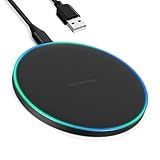 Wireless Charger Compatible with iPhone 17 16 15 14 13 12 11 Pro Max/Mini/Plus/XR/X/8, 15W Max Fast Wireless Charging Pad Mat for Samsung Galaxy S23/S22/S21/S20/S10, Galaxy Buds