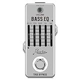 Rowin Bass EQ Pedal - World's Smallest 5-Band Graphic Equalizer for Bass Guitar, Slap/Funk/Rock Tone Shaping, Metal Case, True Bypass