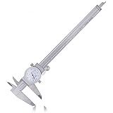 Clockwise Tools DDLR-0805 Pro Dial Caliper 0-8 Inch Double Shock Proof Stainless Steel Body SAE Measuring Tool