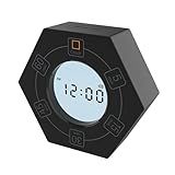 Home & Office Timer with Clock, 5,15, 30, 45, 60 Minute Preset Countdown Timer, Easy-to-Use Time Management Tool (Black)