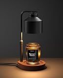 Cozmara Candle Warmer Lamp with Timer & Dimmer for Yankee Candles, Adjustable Height Candle Warmer for Jar Candles, Wax Melt Lamp for Home Decor & Gifts, Black, 2 Bulbs