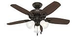 Hunter Builder, Indoor, Ceiling Fan, with LED Lights, 42 inch, New Bronze