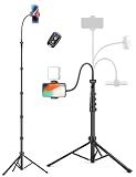 Phone Tripod, 86" Tall Tripod for iPhone with Flexible Gooseneck & Remote
