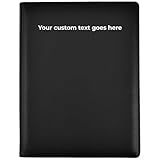 Arpan Personalised Custom Text 48 Pockets 96 Sides A4 Presentation Folder Document File Folder Display Book Portfolio Professional Conference Folder Faux Leather (Black)