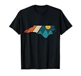 North Carolina Vintage State Map Mountains Hiking Pride Gift T-Shirt