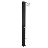VINGLI Solar Heated Shower, 9.3 Gallon Outdoor Shower with Shower Head and Foot Shower Tap,for Outdoor Backyard Poolside Beach Pool Spa,Black (9.3 Gallon)