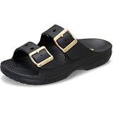 Crocs Women's Saturday Sandals Black/Metallic Buckle 8 Medium