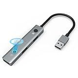 ZOOTEALY USB 2.0 Hub with AI Voice Tools: USB Multiport Adapter - Voice Transcription - Translation - Speech to Text Device for Laptop PC - 3 USB-A Data Ports - Plug and Play for Home Office