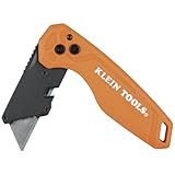 Klein Tools 44302 Folding FLICKBLADE Utility Knife with Side Release Button, Compact, Dual Locking Positions for Versatile Cutting Options