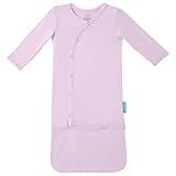 PurComfy Supersoft Baby Sleeper Gowns, Premium Bamboo Viscose Infant Nightgown Sleepers Snap Bundlers Newborn Lilac