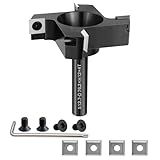 Chaoos CNC Spoilboard Surfacing Router Bit, 1/2" Shank 3" Cutting Diameter 4 Wing, Slab Flattening Router Bit Planing Bit Wood Planer Bit Woodworking Tools, 4 Additional Carbide Inserts