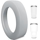Silicone Boot Sleeve for YETI Tumblaer 20oz 30 oz - Safer Bottom Protection and Less Noise for Tervis Tumbler 30 oz 20 oz Coffee Mug Cup Accessories - Stone Gray, Dishwasher Safe