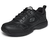 Skechers Men's Work Dighton Athletic Slip Resistant Food Service Shoe, Black, 10.5W