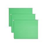 Smead Standard Hanging File Folders, 25 Count, Green, 1/5-Cut Adjustable Tabs, Letter Size (64061)