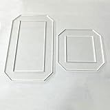 SPANSEE 2 Sets Quilting Templates, Quilting Supplies, Sewing Templates, Quilting Rulers, 5" x 2.5" Rectangle and 2.5" Square, Quilting Templates for DIY Quilting Sewing Crafts