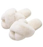 Evshine Memory Foam Fuzzy House Slippers for Women