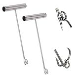 2 Pack Stainless Steel Fishing Hook Remover，Push/Pull Hook Remover，Dehooker Tool,Anti-Lost Saltwater Dehooker Tool Shark Hook Remover (12")