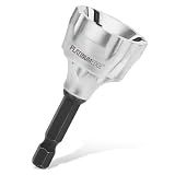 PLATINUMEDGE Deburring External Chamfer Tool with 3 Tungsten Carbide Blades,Quick Release 1/4" Hex Shank, Fits 1/8"-3/4" (3-19mm) – Repair Damaged Bolts, Screws, Threaded Rods & Pipe
