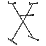 GLEAM Keyboard Stand - Digital Piano Stand, Single X Style, Black (Capacity: 100 lb)