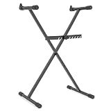 GLEAM Keyboard Stand - Digital Piano Stand, Single X Style, Black (Capacity: 100 lb)