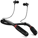 TERUBIN Neckband Bluetooth Headphones, 200H Long Playtime Wireless Stereo Neckband Earbuds with Microphone, Waterproof Around The Neck Headphones in Ear Headset for Sports/Workout/Office (Black)