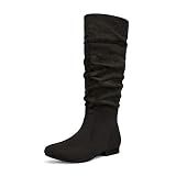 DREAM PAIRS Women's Knee High Winter Slouchy Boots,Size 8,Black