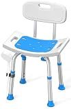 HOMLAND Shower Chair for Inside Shower with Removable Back, Aluminum Frame
