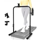 URLINE 25.5Inch Walking Pad Handle Bar Attachment Only with Cup and Phone Holder Stainless Steel Adjustable Treadmill Handrails,Increase Height from 30.7 to 39.37Inch,Comfortable Grip
