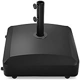 Best Choice Products 123lb Capacity Fillable Mobile Umbrella Base Heavy Duty Market Stand for Patio, Deck, Poolside w/ 4 Wheels, 2 Locks, 2 Knobs, Wind-Resistant Design - Black